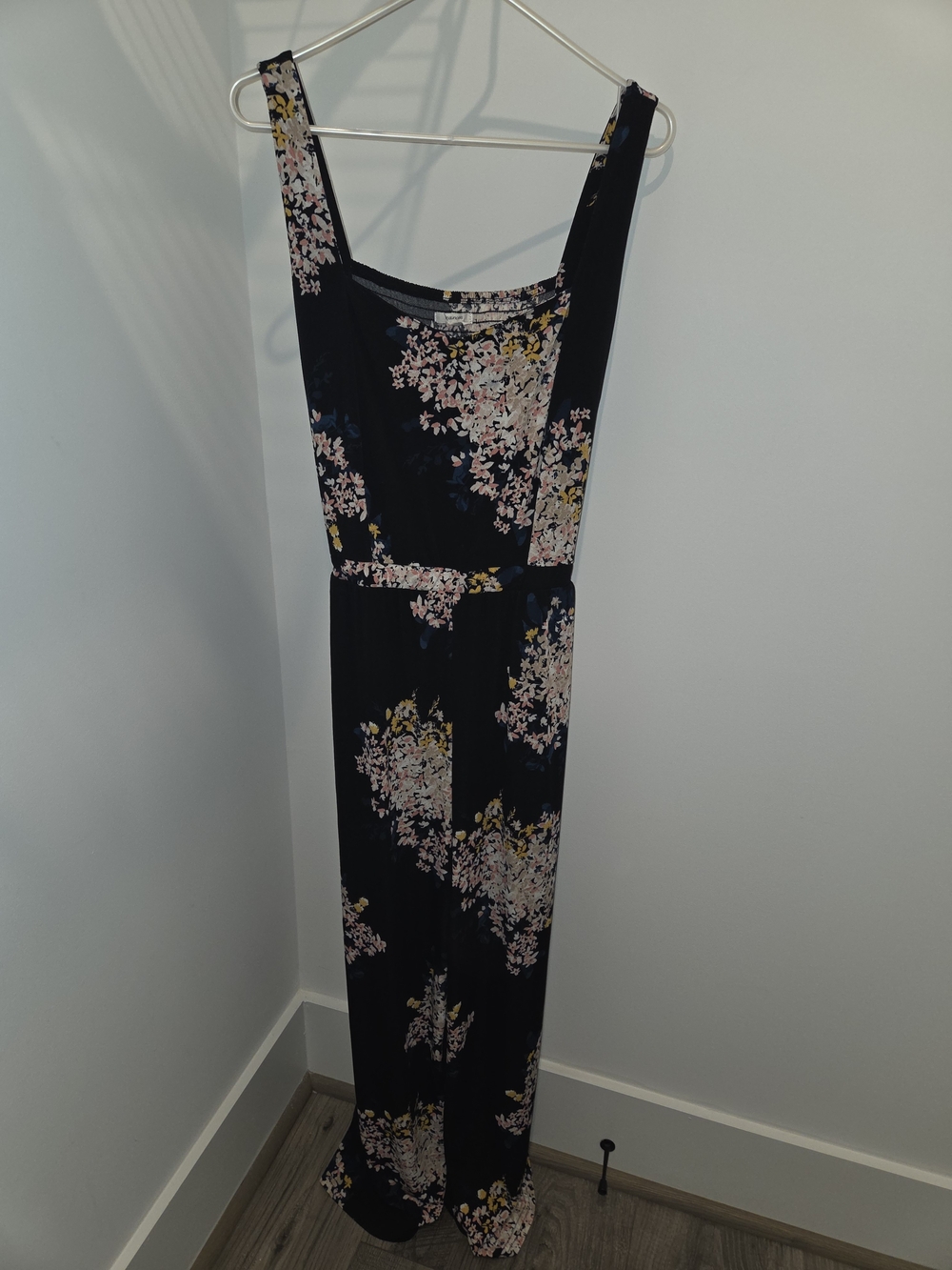 Maurices Black Floral Smocked Maxi Dress Size XL